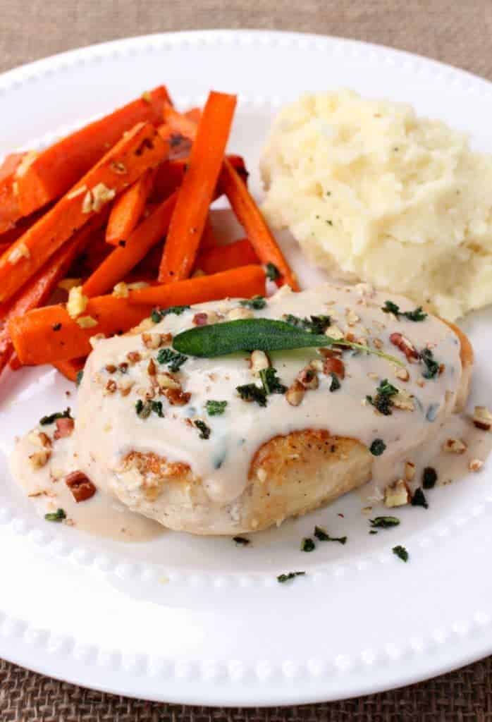 Seared Chicken and Sage Gravy from Blue Apron, a complete meal delivered to your door!
