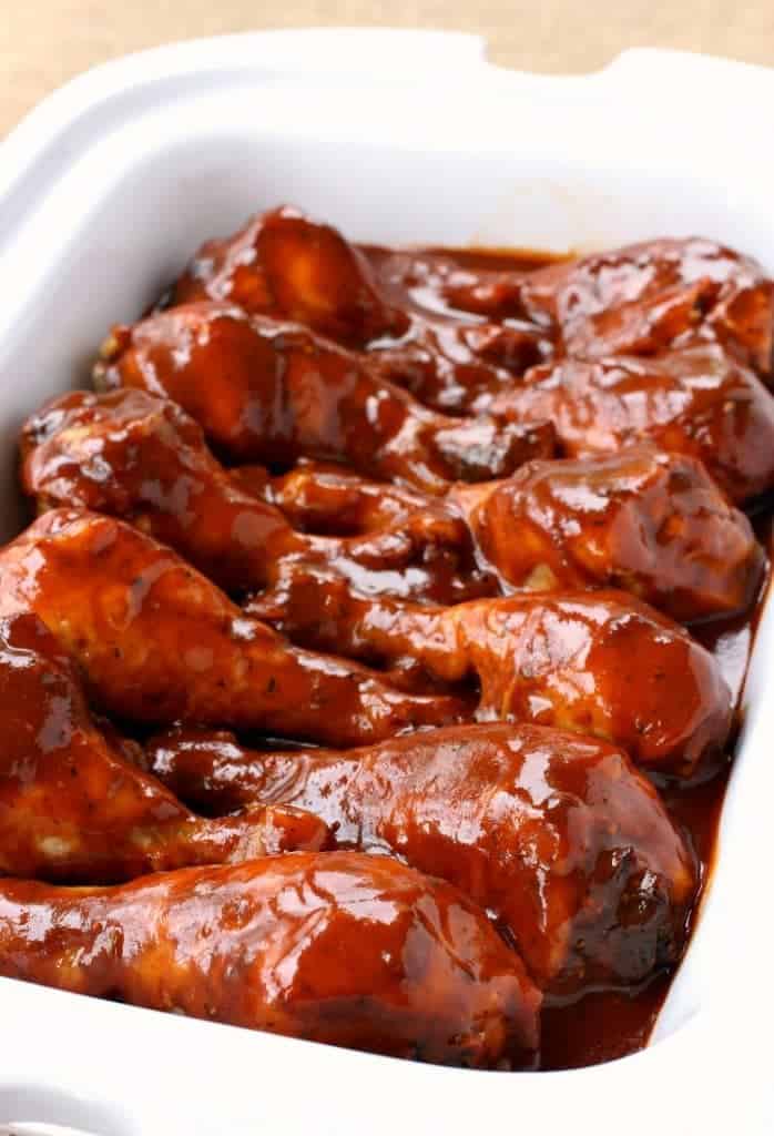 Crock Pot Sticky Chicken Legs are an easy chicken recipe with a sweet bbq sauce