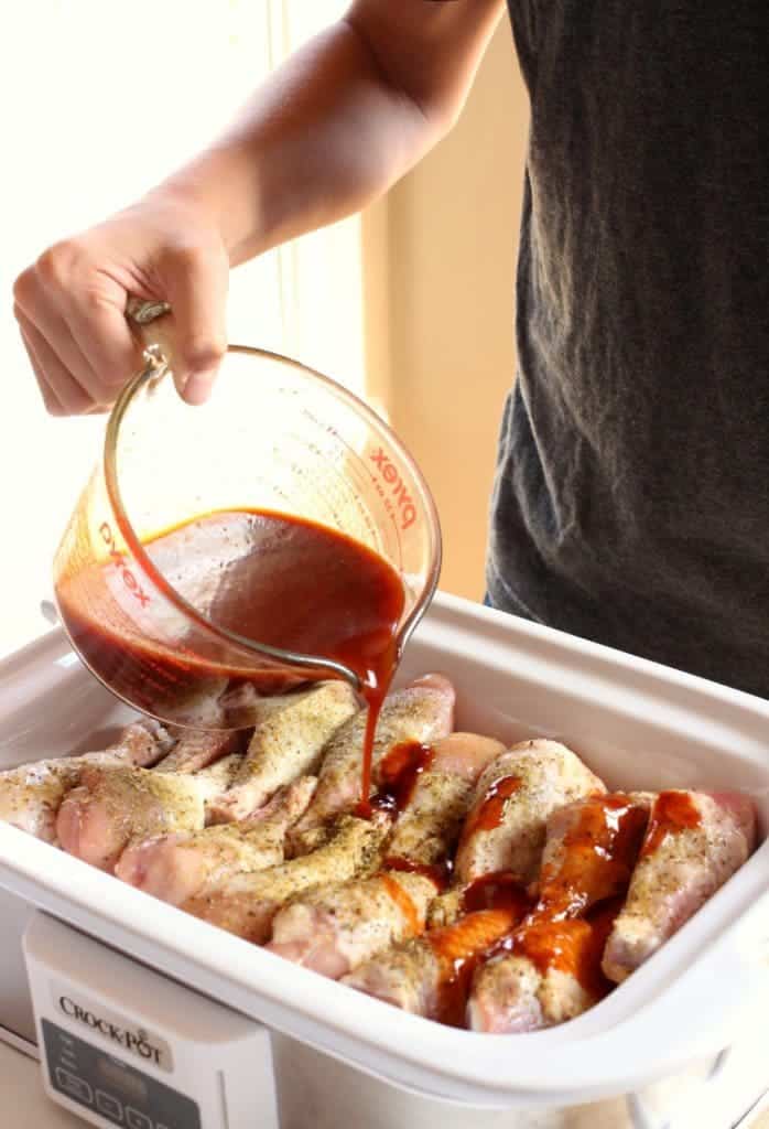 Crock Pot Sticky Chicken Legs is an easy chicken recipe with a 3 ingredient sauce