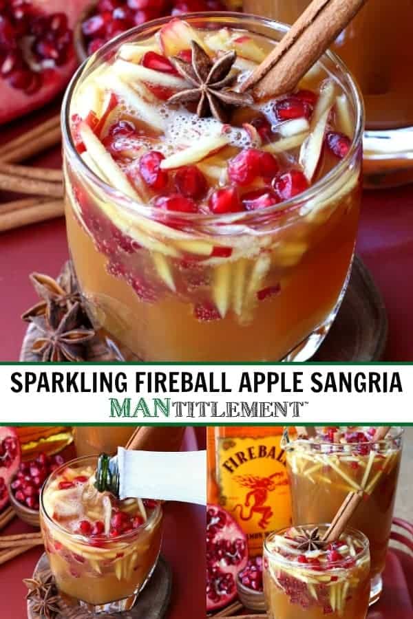 fireball sangria recipe collage for pinterest