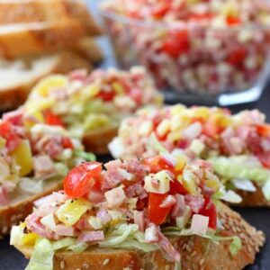 Make Italian Sub Bruschetta for appetizers or even a fun dinner!