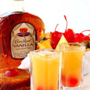 These Pineapple Upside Down Shots taste just like the dessert!