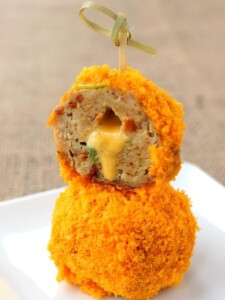 Make these Stuffed Cheese Doodle Meatballs for your next party!