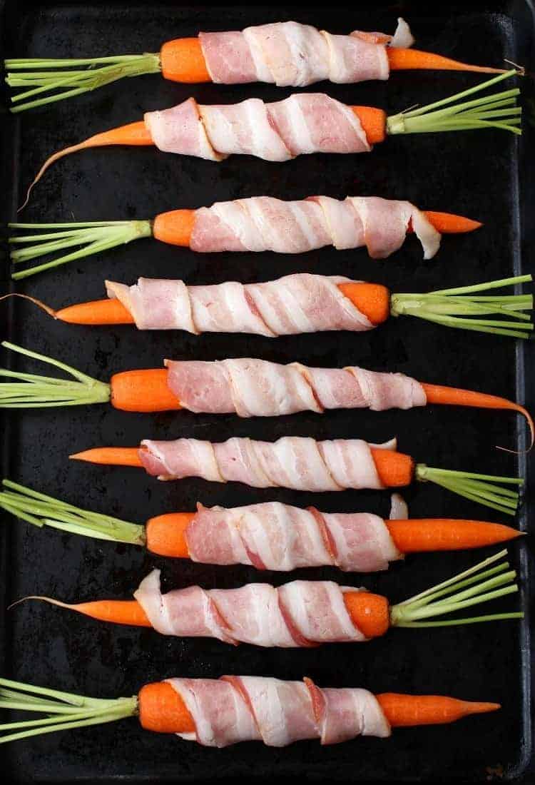 Bacon Wrapped Maple Glazed Roasted Carrots Mantitlement