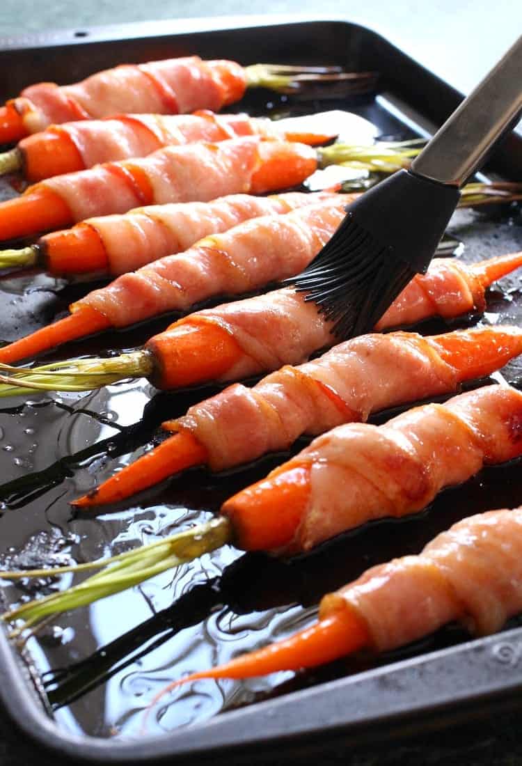 Bacon Wrapped Maple Glazed Roasted Carrots Mantitlement