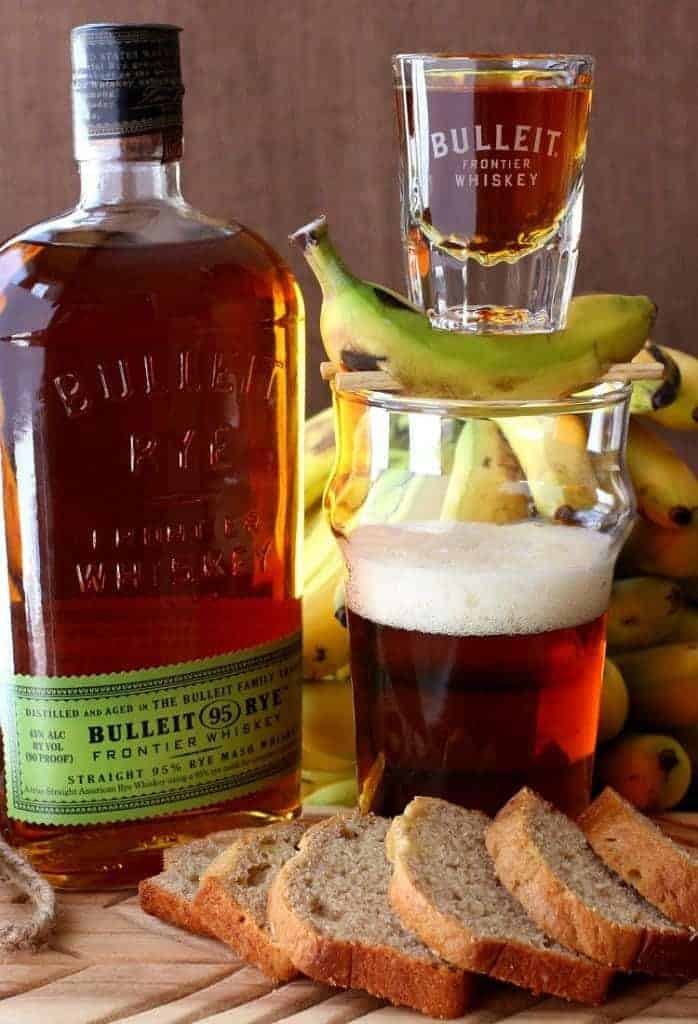 Banana Bread Boilermaker with bottle