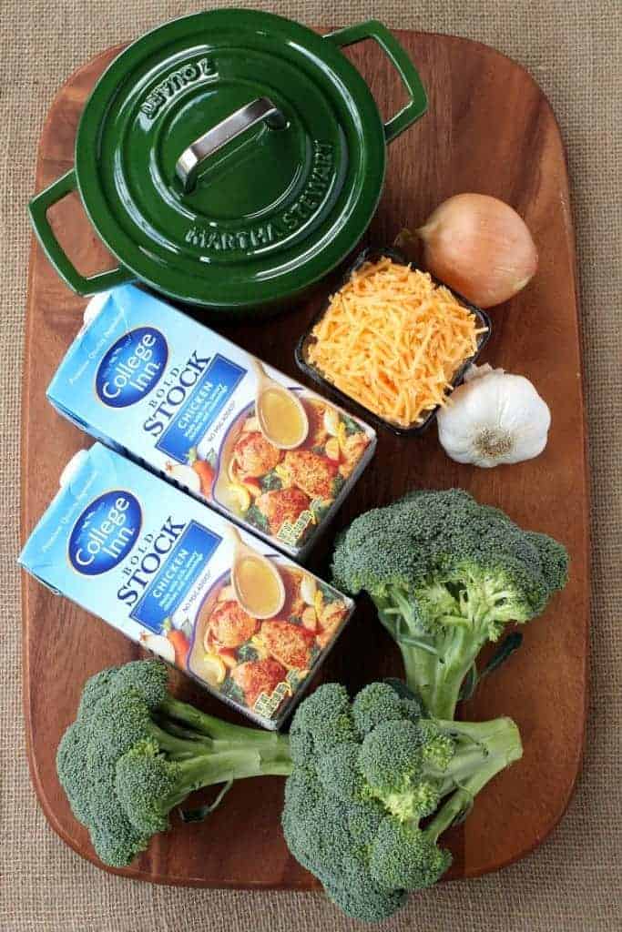 You just need a few ingredients to make Broccoli Soup with Cheddar Toasts!