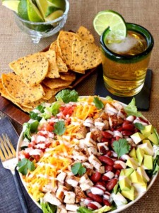 This Chopped Chicken Taco Salad is a fun family style dinner!