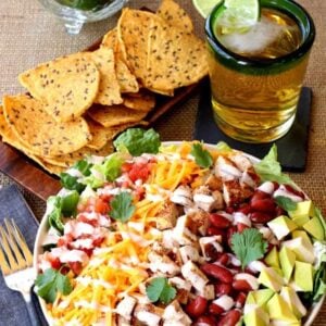 This Chopped Chicken Taco Salad is a fun family style dinner!