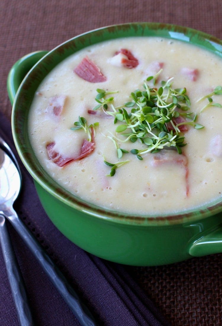 Creamy Potato and Corned Beef Chowder uses your leftover corned beef to make this comfort food meal!