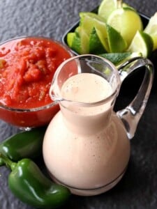 This Easy Creamy Salsa Dressing is perfect for salads, dips and even tacos!