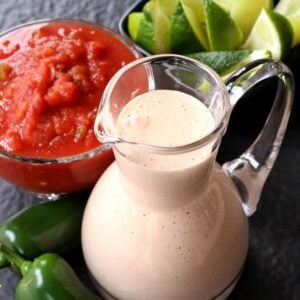 This Easy Creamy Salsa Dressing is perfect for salads, dips and even tacos!