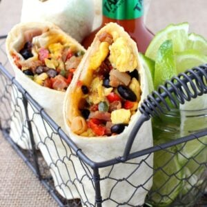 These Southwester Breakfast Burritos can be made ahead and frozen for an easy morning meal!