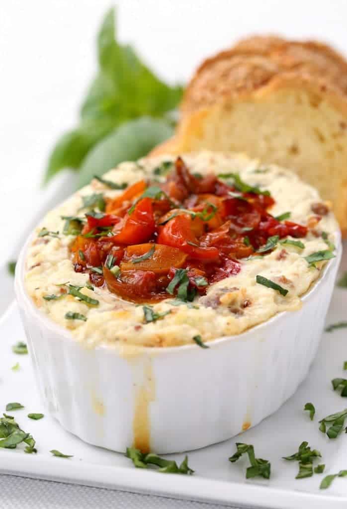 Baked Ricotta with Sausage Dip