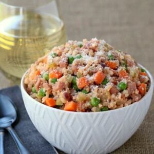 Low Carb Cauliflower Rice Ham Risotto is low carb eating at it's best!