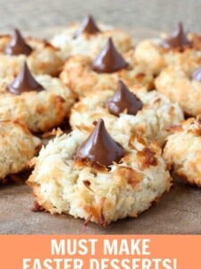 Must Make Easter Desserts with a picture of coconut cookies