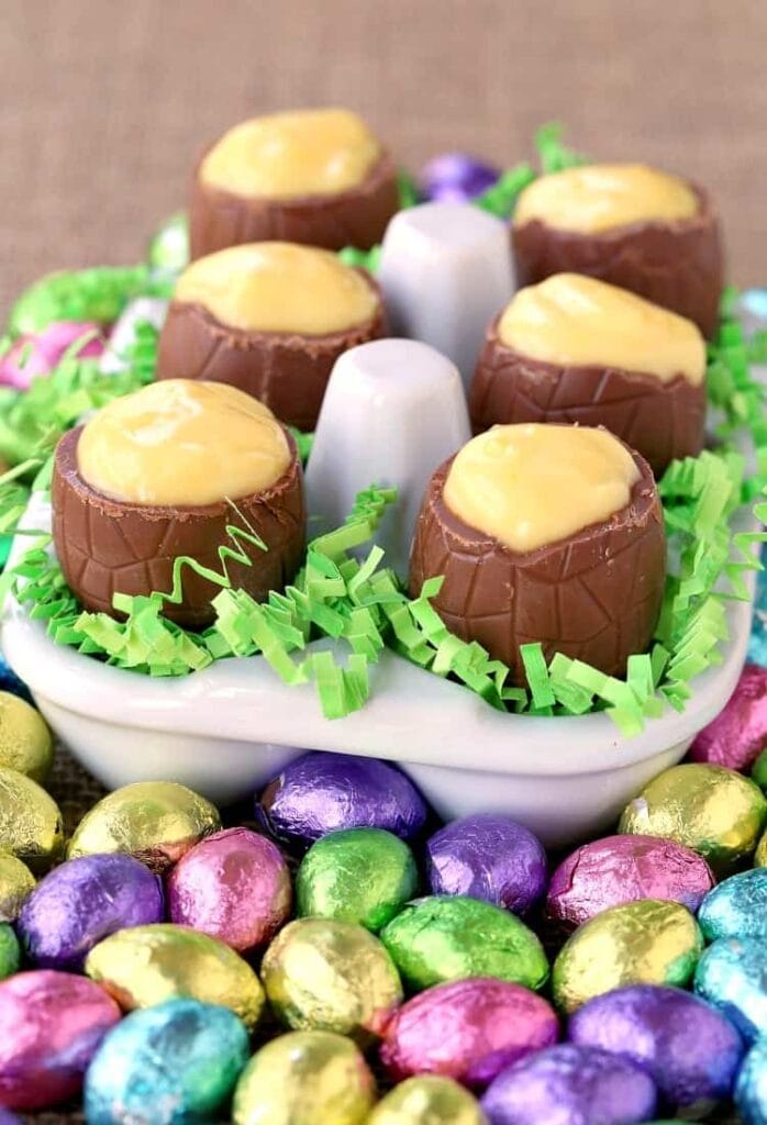 Rumchata Chocolate Egg Pudding Shots are perfect for your Easter dessert!