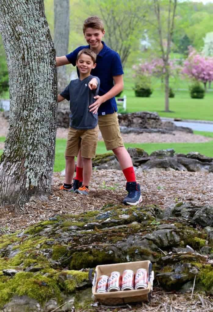 Boys finding root beer for root beer floats