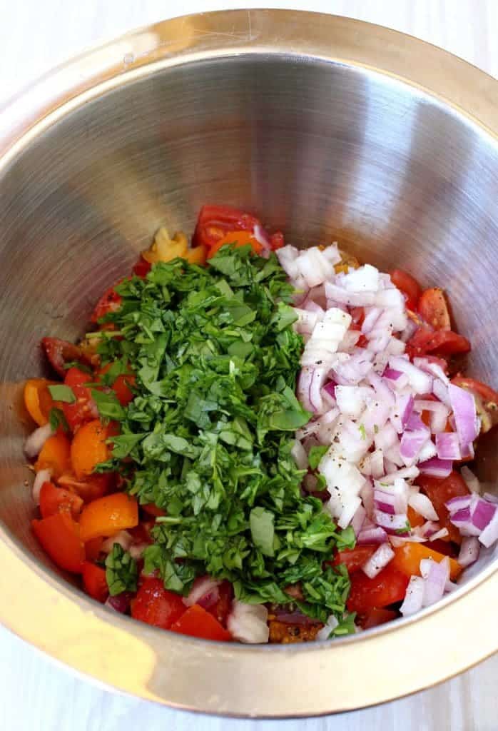 Fish Tacos with Tomato Salsa and Fresh Watercress Sauce uses fresh ingredients like this tomato salsa!