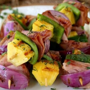 Hawaiian Ham Kabobs take a little help from the store for an easy dinner!