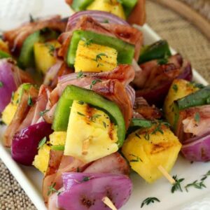 Hawaiian Ham Kabobs can be made in minutes for a tasty and fast dinner!