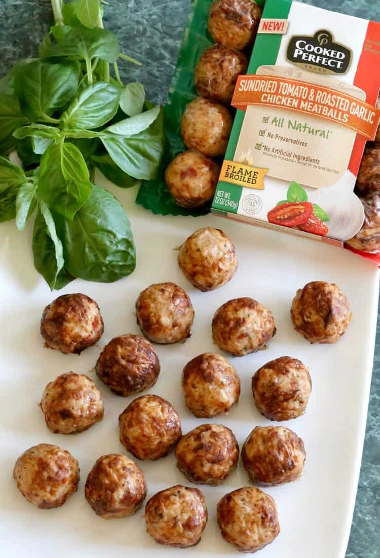 store bought meatballs on a board