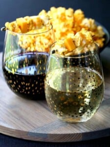 Try these Popcorn and Cheese Wine Garnish at your next cocktail party!