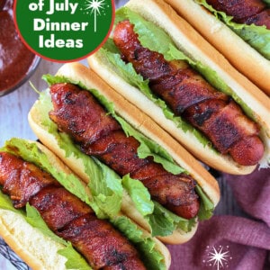 bacon wrapped hot dogs for a july fourth dinner idea