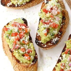 Grilled Tex Mex Avocado Toast with parmesan cheese