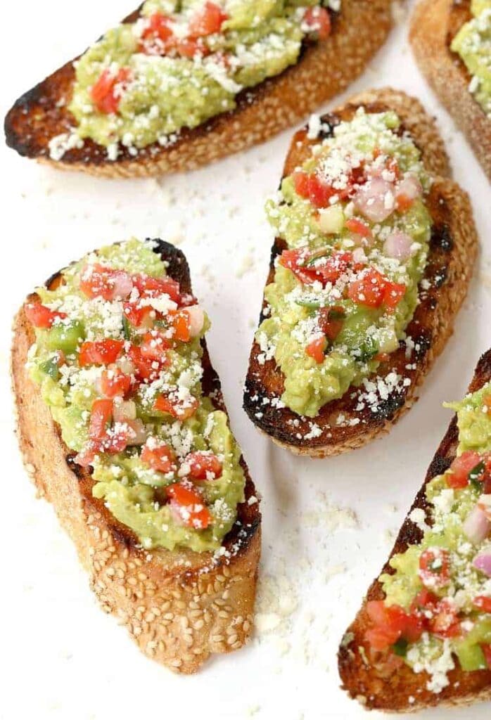 Grilled Tex Mex Avocado Toast with parmesan cheese