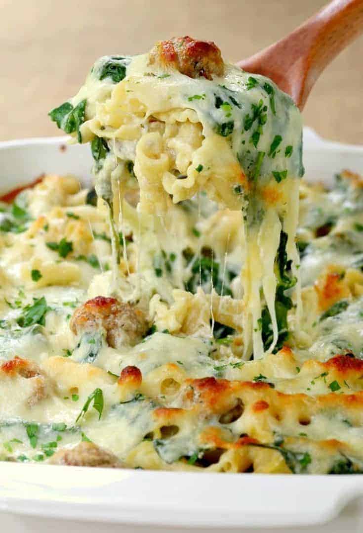 Italian Wedding Meatball Baked Ziti