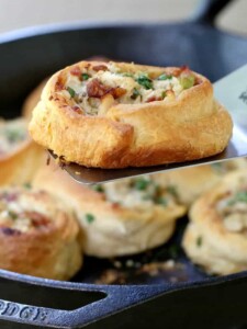 These Bacon Ranch Skillet Chicken Rolls are going to be a hit for dinner!