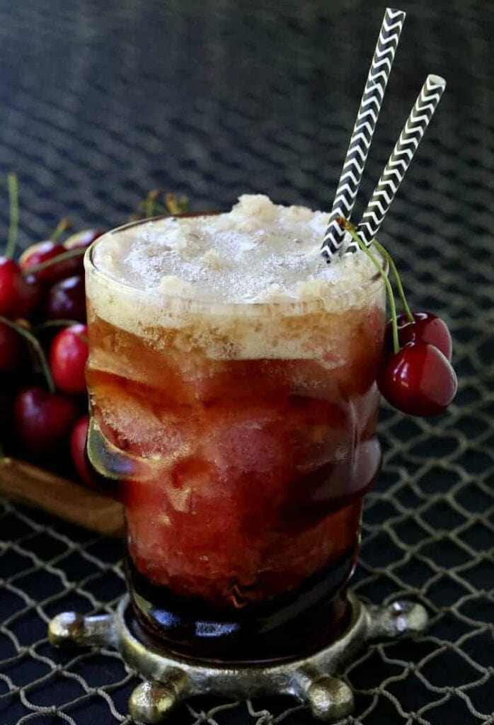 Rum and Cherry Coke Slushie