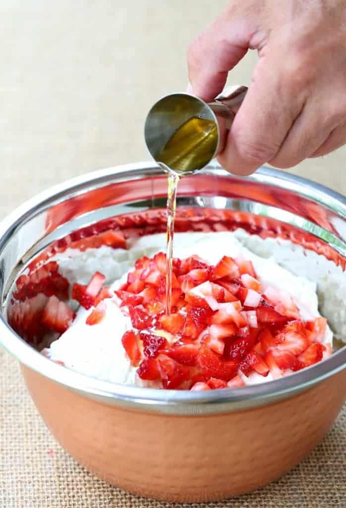 adding liquor to no bake strawberry shortcake dip