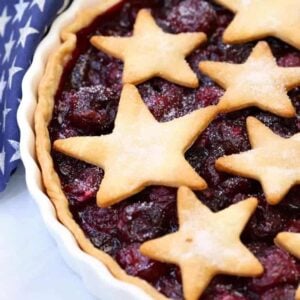 This Bourbon Soaked Cherry Pie is bursting with fresh fruit flavor!