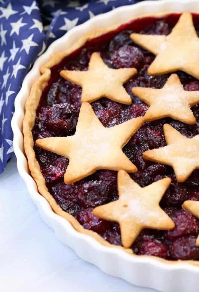 This Bourbon Cherry Pie is bursting with fresh fruit flavor!