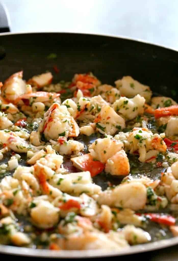 Brown Butter Lobster Roll Pasta has a simple sauce of browned butter, garlic and lobster!