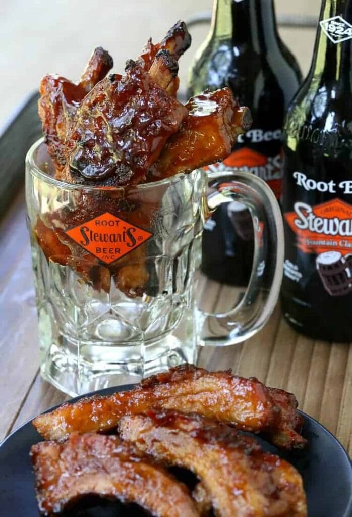 These Sticky Root Beer BBQ Ribs have the most amazing bbq sauce ever!