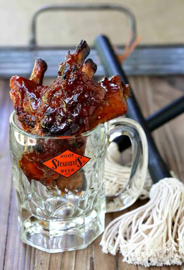 These Sticky Root Beer BBQ Ribs have the most addicting BBQ sauce ever!