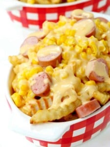 Make this Corn Dog Poutine for a fun family dinner!