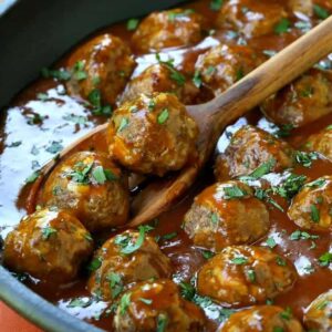 Pumpkin Glazed Cocktail Meatballs are so tasty, a little sweet and a little spicy!