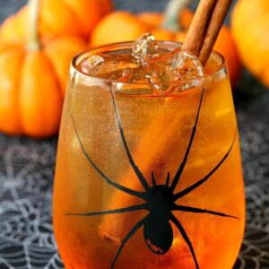 Pumpkin Spice Wine Spritzer | Halloween Cocktail Recipe