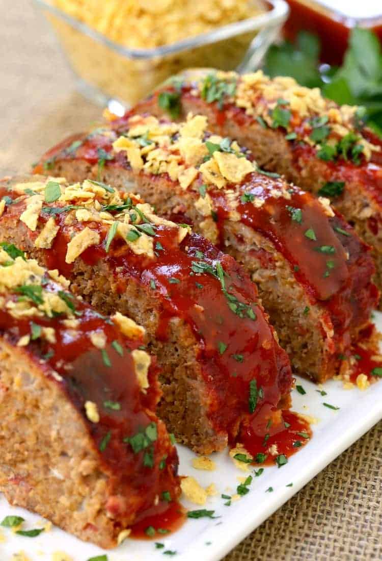 Turkey meatloaf with taco flavorings sliced