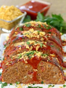Kick up taco night with this Turkey Taco Meatloaf for dinner!