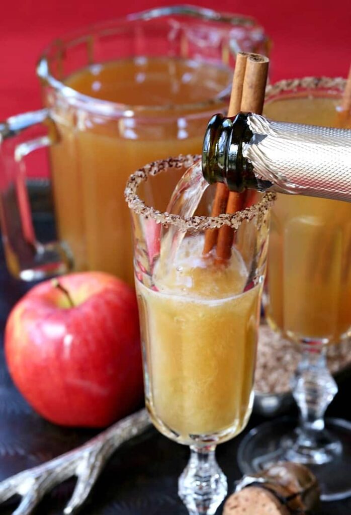 These Apple Cider Mimosas have a special boozy kick!