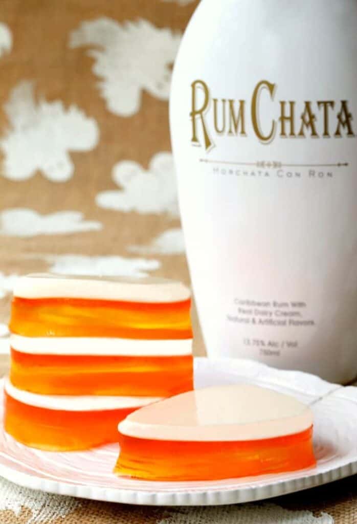 RumChata Candy Corn Jello is a Jello shot recipe that can be customized for any holiday!