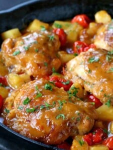 Upside Down Pineapple Chicken Thighs recipe is the perfect mix of sweet and spicy!