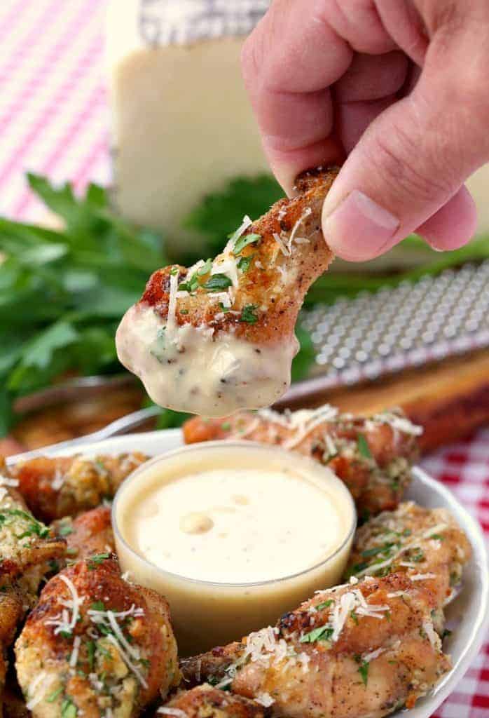 Baked Garlic Parmesan Chicken Wings | The Best Garlic Parmesan Wings