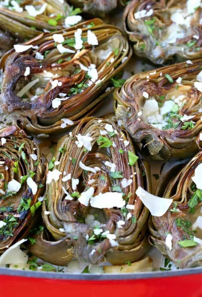 These Roasted Brown Butter Artichokes are an easy side dish for any meal!