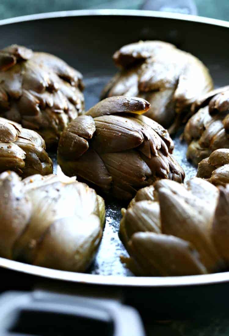 Brown Butter Roasted Artichokes Artichoke Side Dish Mantitlement